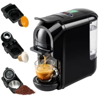 HOMCOM Pod Coffee Machine for Nespresso, Dolce Gusto Capsule & Ground Coffee, Small Semi Automatic Coffee Maker, 19 Bar, 0.6L(m-11)
