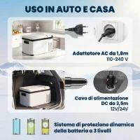 Outsunny Frigo Portatile Elettrico 20L con Maniglia e Schermo LCD, in Acciaio Zincato, 61x32x28.5 cm, Bianco(m-7)
