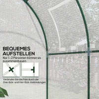 Outsunny Kas, draagbare plantenkas met stalen frame en kunststofafdekking, Wit(m-7)