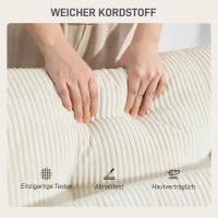 HOMCOM Slaapbank met kussen, schuimvulling, om te bouwen tot bed, bekerhouder, crèmewit(m-4)