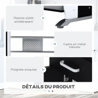 HOMCOM Bureau informatique design en mdf 100 L x 52 I x 75H cm noir et blanc(m-5)