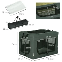 PawHut 48.5cm Pet Carrier, with Cushion, for Miniature Dogs - Grey(m-3)