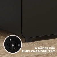 Vinsetto rolcontainer, archiefkast, kantoorcontainer met 3 laden, kantoorkast, opslag, container, staal, zwart, 39 x 48 x 59 cm(m-5)