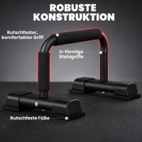 HOMCOM opdrukgrepen, set van 2, antislip opdrukgrepen, opdrukstangen, parallettes, opdrukoefeningen voor spier- en krachttraining, staal(m-5)