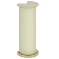 PawHut krabpaal voor katten 85 cm, hoekontwerp, ruimtebesparend, 35 cm x 35 cm x 85 cm, roomwit(m-11)