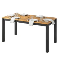 Outsunny Mesa de Comedor de Jardín de Madera para 6 Personas con Superficie de Listones Orificio 150x75x75 cm Natural(m-11)