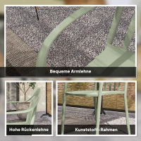 Outsunny 4-delige Set Tuinstoelen Weerbestendig met Armleuning en Rugleuning tot 120 kg Belastbaar(m-7)