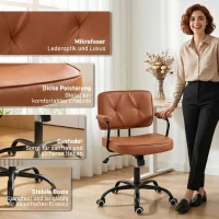 Vinsetto bureaustoel met wielen, draaistoel, bureaustoel, tuimelfunctie, bruin(m-7)