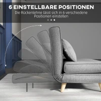 HOMCOM Eenpersoonsbedbank slaapbank opklapbare bank verstelbare rugleuning Scandinavisch nordic(m-7)