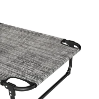 Outsunny Zonnebed Tuinligstoel Relaxlig, opvouwbaar, weerbestendig, 194 cm x 72 cm x 31 cm, Zwart + Grijs(m-13)