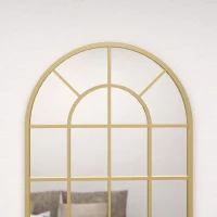 HOMCOM 110 x 65 cm Arched Decorative Wall Mirror for Bedroom Living Room, Modern Window Bathroom Mirror for Home Decor(m-9)