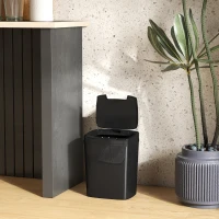 HOMCOM Cubo de Basura Cocina Automático 15 L con Sensor Infrarrojo y Modo Manual Anillo de Retención Antihuellas Negro(m-8)