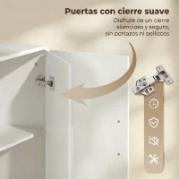 HOMCOM Aparador de Cocina con 4 Estantes 4 Puertas de Cierre Suave Mueble para TV de 72 Pulgadas 152x40x80 cm Blanco(m-7)