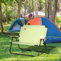 Outsunny 2-persoons Campingstoel, opvouwbaar, met bekerhouder, 141 x 67 x 80 cm, Groen(m-2)