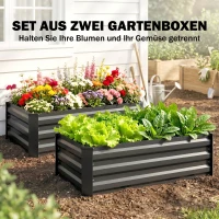 Outsunny Hochbeet Gartenbeet Kräuterbeet, wetterbeständig, offener Boden, 100 x 60 x 30 cm, Dunkelgrau(m-4)