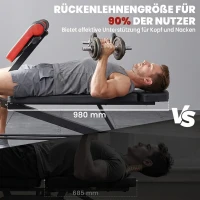 HOMCOM halterbank fitnessbank schuine bank multifunctioneel buiktrainer verstelbaar rvs zwart 64 x 146 x 73,5-85 cm | Aosom.nl(m-5)