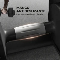 SPORTNOW Mancuernas Ajustables 4 en 1 2x10 kg Ajuste Rápido de Peso con Base de Almacenaje Mango Antideslizante Gimnasio en Casa(m-6)