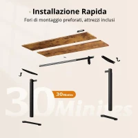 Scrivania regolabile in altezza elettricamente, motore silenzioso con memoria a 3 posizioni e sistema anti-collisione, 120L x 60P cm, 120x60x72-120 cm, Marrone(m-9)