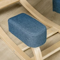Vinsetto Kniestoel, ergonomische zittingkruk, gewatteerde kruk voor gezonde zithouding, berkenhout, 120 kg belastbaar, Blauw(m-8)