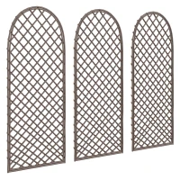 Outsunny Garden Trellis, Decorative Trellis Panels for Climbing Outdoor Plants, Vegetables, Vines, Flowers, Natural Wood Finish(m-1)