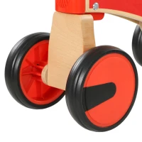 AIYAPLAY Voiture Porteur pour Enfants, Véhicule à Pousser Sans Pédales avec Roues en EVA et Dossier, 2 à 3 Ans, Rouge(m-10)