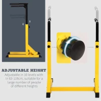 HOMCOM 66Lx75Wx119H cm Dip Station Chin Up Parallel Bars Pull Up Power Tower Home Gym Workout Bicep Tricep Fitness Equipment Height Adjustable(m-4)