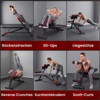 HOMCOM halterbank fitnessbank schuine bank multifunctioneel buiktrainer verstelbaar rvs zwart 64 x 146 x 73,5-85 cm | Aosom.nl(m-4)