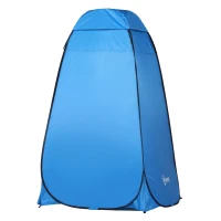 Outsunny Pop-up toilettent, mobiele camping douchetent, omkleedtent met binnentas, douchecabine, omkleedcabine, waterdicht, polyester blauw 120 x 120 x 190 cm toilettent douchetent binnentas | Aosom.de(m-11)