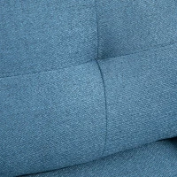 HOMCOM Butaca de Salón con Reposabrazos Asiento Acolchado y Patas de Acero Sofá Individual de Moderno 76x68x80 cm Azul Oscuro(m-7)