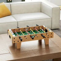 HOMCOM Calcio Balilla Pieghevole per Adulti e Bambini con 2 Palline e Segnapunti, in Legno, 69x36.5x22 cm, color Legno(m-7)