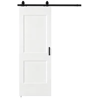 HOMCOM Ușă Culisantă de Interior din Lemn de Pin cu Șină Silențioasă, Ghidaj, Kit Accesorii, Alb(m-11)