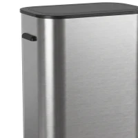 HOMCOM 55L Sensor Bin for Kitchen, Touchless Automatic Waste Rubbish Bin, Stainless Steel, Battery Operated, Silver Tone(m-10)