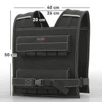 SPORTNOW Vestă cu Greutăți Reglabilă 20 kg cu 20 de Greutăți, Vestă cu Benzi Reflectorizante, 50x40 cm, Neagră(m-3)