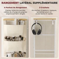 HOMCOM Commode 4 tiroirs en tissu, meuble de rangement avec 4 poches, 2 crochets, structure en acier, 45 x 30 x 94,5 cm, Beige(m-5)