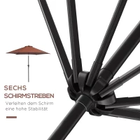 Outsunny Opvouwbare Paraplu Parasol Tuinparaplu Marktparaplu met Handslinger Aluminium 180/㎡ Polyester Crème 2.7 x 2.35 m(m-8)