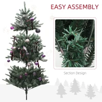HOMCOM 6ft Artificial Christmas Tree, with Purple Decorations and Lights(m-7)