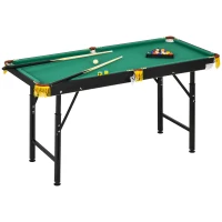 SPORTNOW Biljarttafel, inklapbaar, verstelbare hoogte, incl. driehoek/2 keus/16 ballen, Groen(m-1)