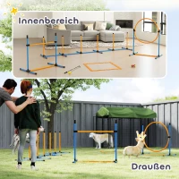 PawHut Agility Set voor Honden 9-delig - Complete Behendigheidstraining Kit voor Spel en Training(m-7)