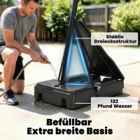 SPORTNOW Mobiler Basketballkorb, höhenverstellbar von 2,45-3,05 m, bruchsicheres Backboard, Handkurbel-Höhenverstellung(m-5)