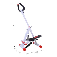 Stepper met handgrepen sidestepper hometrainer inklapbaar LCD-display staal(m-3)