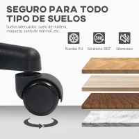HOMCOM Silla de Oficina sin Brazos Silla de Escritorio Giratoria con Respaldo de Malla Transpirable Altura Ajustable Blanco(m-7)