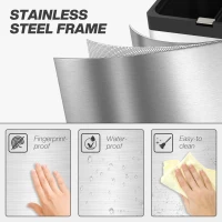 HOMCOM Poubelle rectangulaire à pédale poubelle cuisine 3 compartiments fermeture douce acier inox 45,7 x 35,8 x 76 cm argent(m-8)