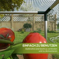 Outsunny 1,25 x 1,25 m Tuinnet, Plantenbeschermingstent met Ritssluiting, Insectenwerend Net, Staal, Groen(m-5)