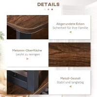 Salontafel salontafel met planken industriële stijl voor woonkamer bruin(m-5)