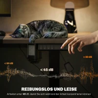 Vinsetto elektrisch bureau computertafel in hoogte verstelbaar metaal naturel zwart(m-7)