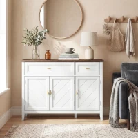 HOMCOM Modern Sideboard with 3 Doors, 2 Drawers and Adjustable Shelves, White(m-10)