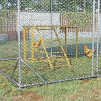 PawHut Kippenspeeltoestel met Schommels en Ladder, voor 3-4 Kippen, Kippenklimtoestel van Hout(m-2)