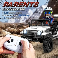 AIYAPLAY 12V Battery Powered Kids Ride-On Car, Electric Truck w/ Spring Suspension, Remote, Music, Horn, Lights, White(m-5)