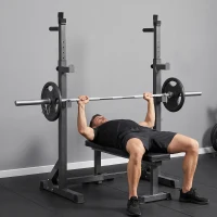 SPORTNOW Hantelständer, höhen- und breitenverstellbar, Hantelablage aus Stahl mit Sicherheitsverschlüssen, bis 150 kg belastbar(m-10)