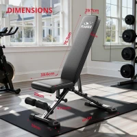 Banc d'haltères multifonctionnel, pliable, pieds de nivellement réglables, 123x39x47,5 cm, noir(m-1)